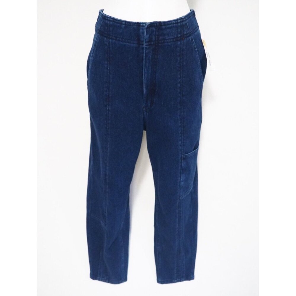 Pilcro Anthropologie Blue Dark Wash Denim Straight Leg High Rise Jeans, Size 27